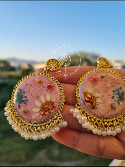 Multi Color Floral Golden Jhumka