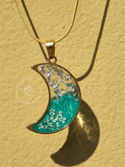 Gold plated moon pendant