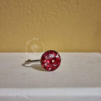 Silver Ring customized with Red Glass stones